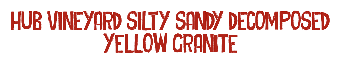 Hub vineyard: silty sandy decomposed yellow granite