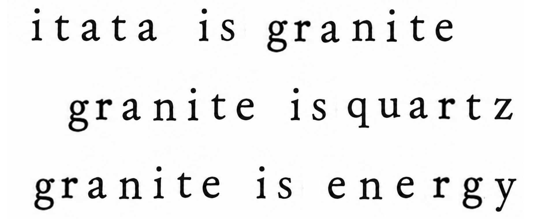 Itata is granite, granite is quartz, granite is energy