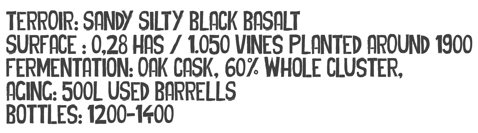 BIRD — terroir, surface, fermentation, aging and bottles