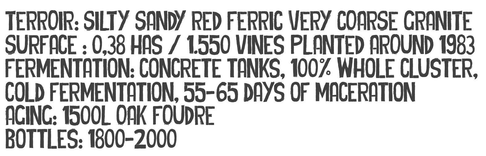 MILES — terroir, surface, fermentation, aging and bottles